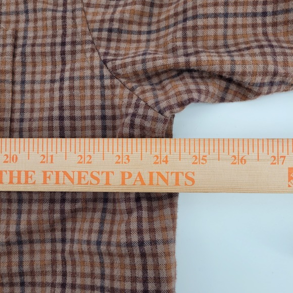 Roundtree & Yorke Portuguese Flannel Shirt XL Brown Plaid Button Down Cotton - Picture 4 of 7